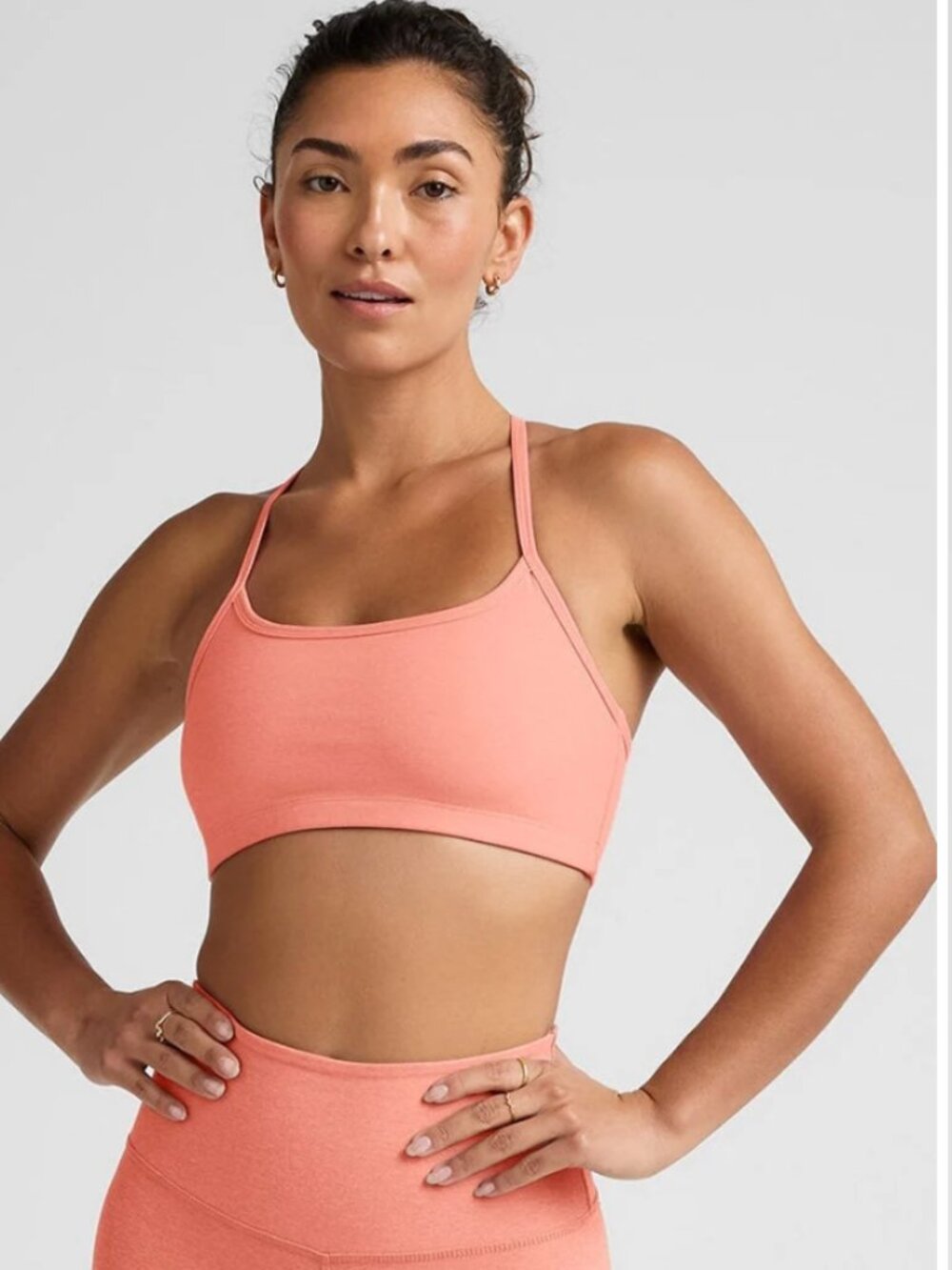 Beyond Yoga Racerback Sports Bra Coral Orange L NWT